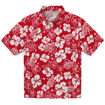Detroit Wings Hibiscus Bloom Hawaiian Shirt – Moonbestprint