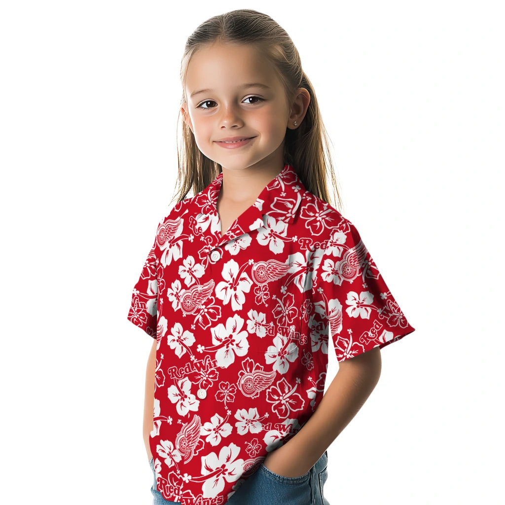 Detroit Wings Hibiscus Bloom Hawaiian Shirt – Moonbestprint