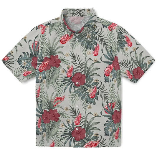 Detroit Red Wings Hawaiian Shirt - Hibiscus Designs | Moonbestprint