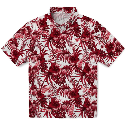 Detroit Red Wings Hawaiian Shirt - Hibiscus Exotic | Moonbestprint