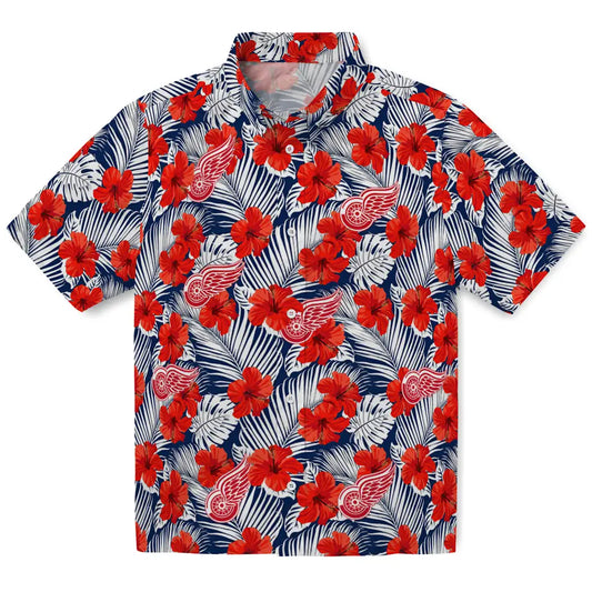 Detroit Red Wings Hawaiian Shirt - Hibiscus Fiesta | Moonbestprint