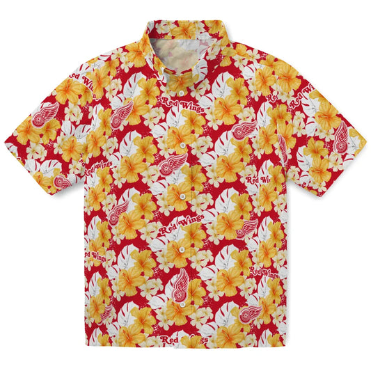 Detroit Red Wings Hawaiian Shirt - Hibiscus Tropics | Moonbestprint