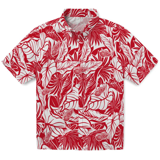 Detroit Red Wings Hawaiian Shirt - Monstera Layer | Moonbestprint