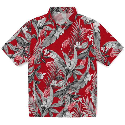 Detroit Red Wings Hawaiian Shirt - Palm Leaves | Moonbestprint