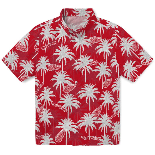 Detroit Red Wings Hawaiian Shirt - Palm Tree Motif | Moonbestprint