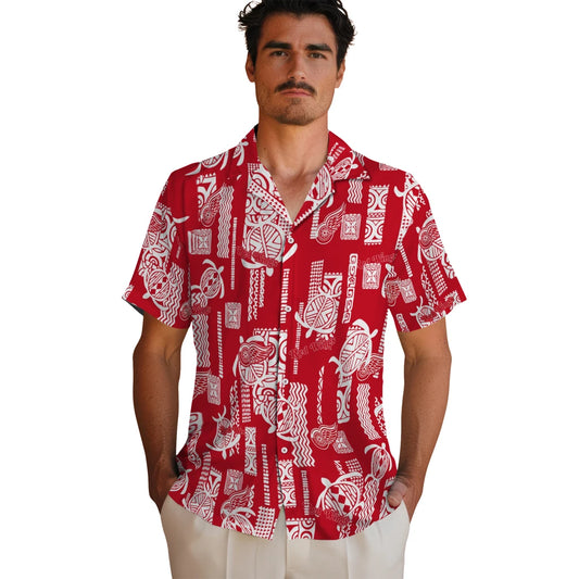 Detroit Red Wings Hawaiian Shirt - Turtle Lines | Moonbestprint