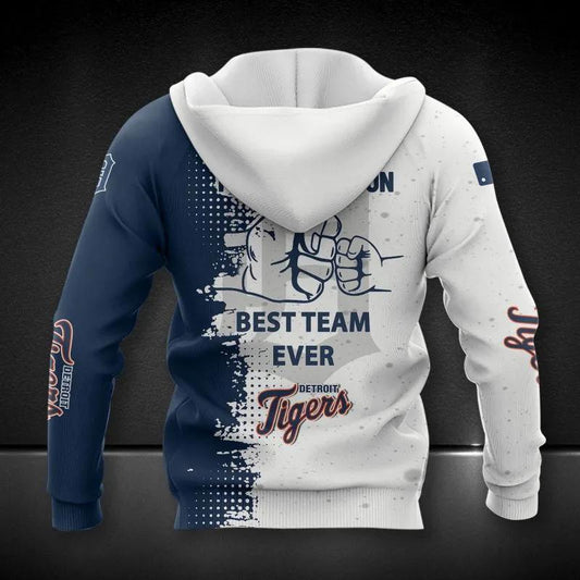 Detroit Tigers All Dad And Son Over Print MLB All Over Print Hoodie -Moonbestprint