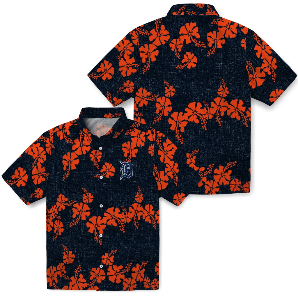 Detroit Tigers Hawaiian Shirt - 50th State Flower | Moonbestprint