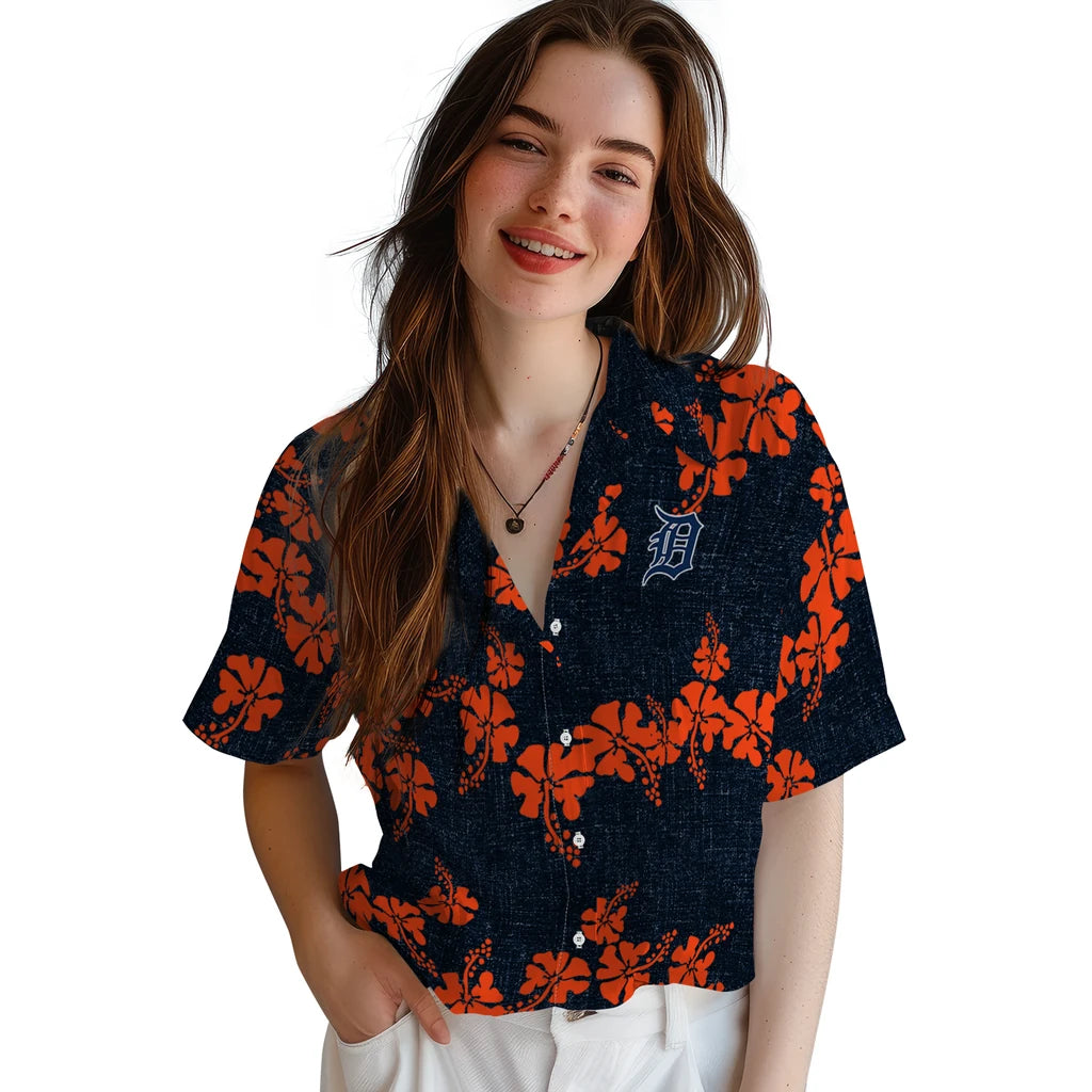 Detroit Tigers Hawaiian Shirt - 50th State Flower | Moonbestprint