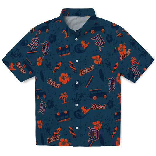 Detroit Tigers Hawaiian Shirt - Beach Vibe | Moonbestprint