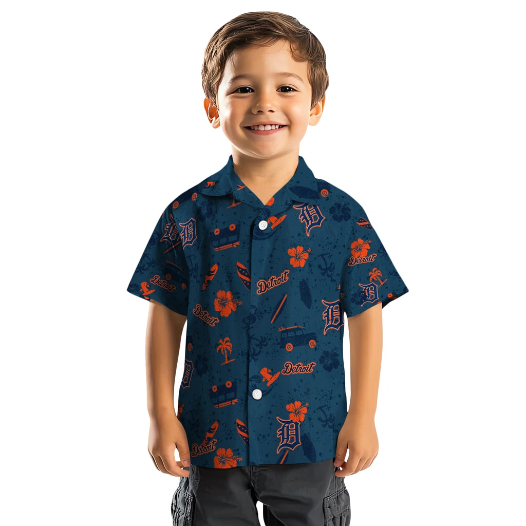 Detroit Tigers Hawaiian Shirt - Beach Vibe | Moonbestprint