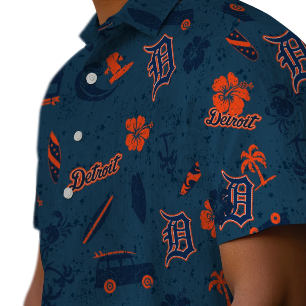 Detroit Tigers Hawaiian Shirt - Beach Vibe | Moonbestprint