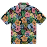 Detroit Tigers Hawaiian Shirt - Brilliant Hibiscus Garden | Moonbestprint