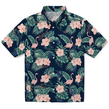 Detroit Tigers Hawaiian Shirt - Flamingo and Hibiscus | Moonbestprint