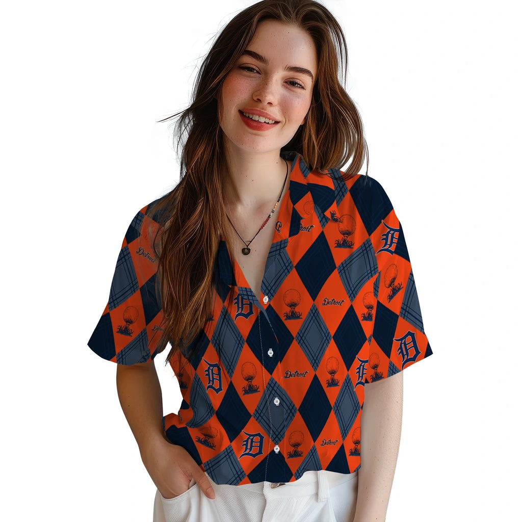 Detroit Tigers Hawaiian Shirt - Golfing Plaid | Moonbestprint