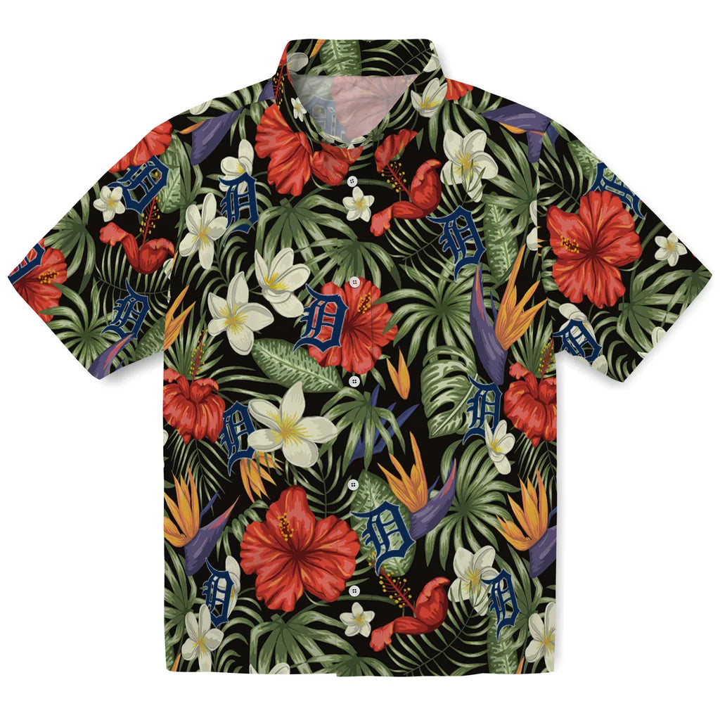 Detroit Tigers Hawaiian Shirt - Hawaii Floral Hibiscus | Moonbestprint