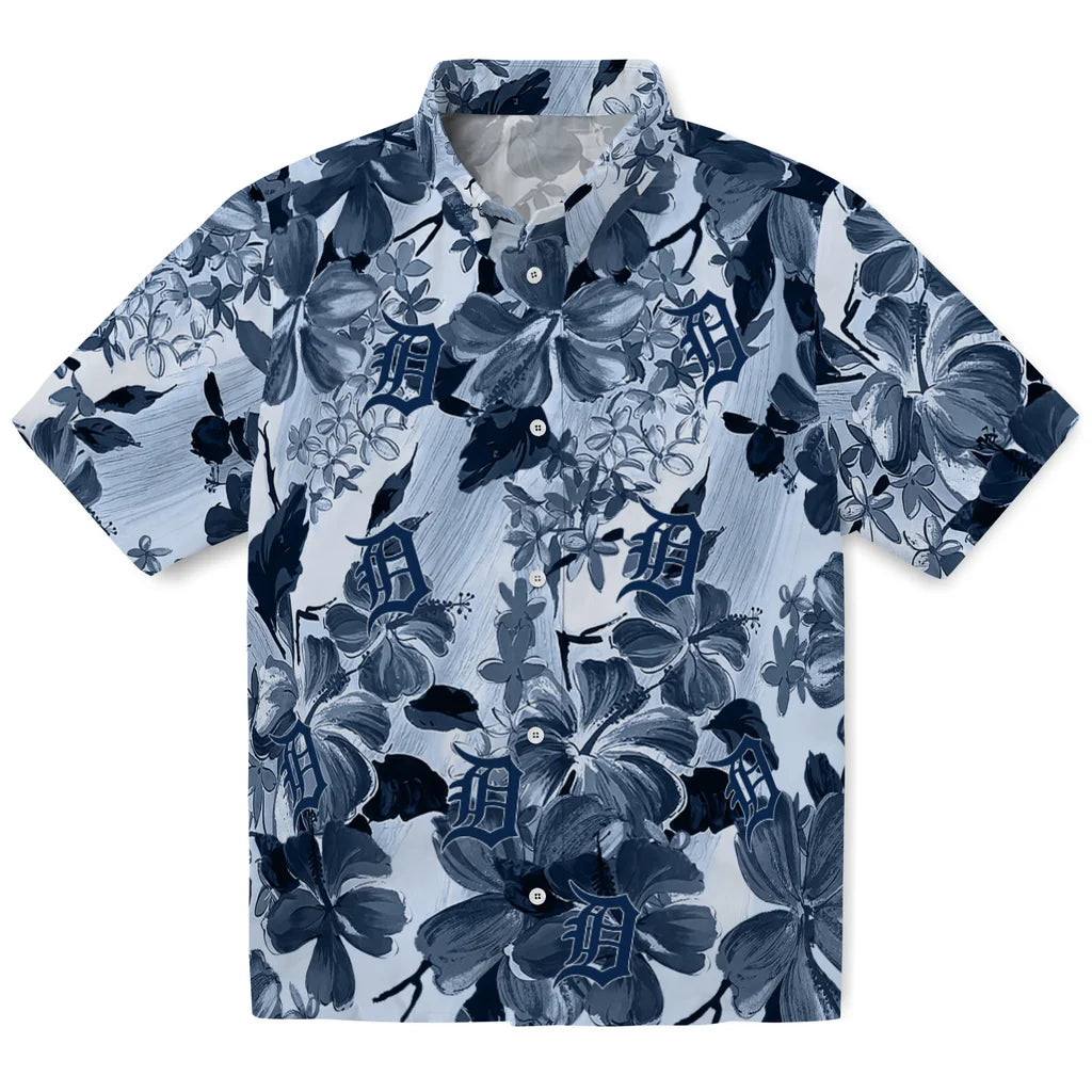 Detroit Tigers Hawaiian Shirt - Hibiscus Arrangement | Moonbestprint