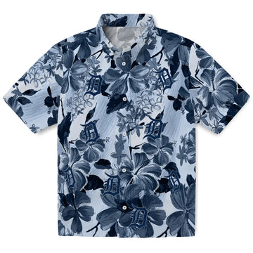 Detroit Tigers Hawaiian Shirt - Hibiscus Arrangement | Moonbestprint