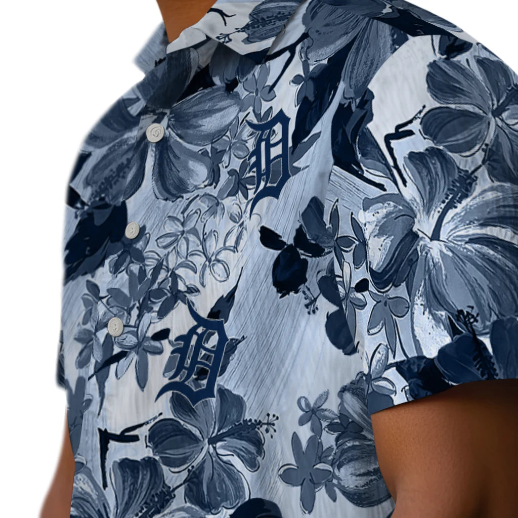 Detroit Tigers Hawaiian Shirt - Hibiscus Arrangement | Moonbestprint