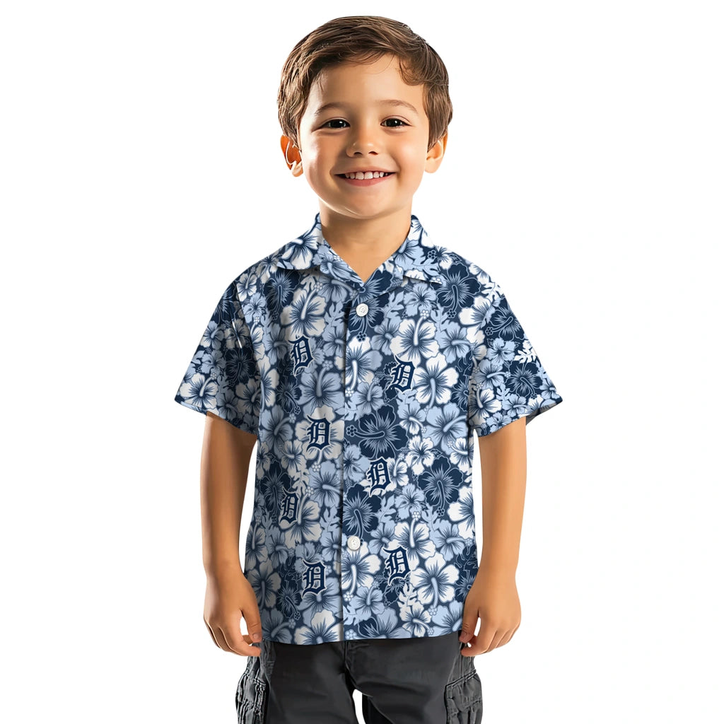 Detroit Tigers Hawaiian Shirt - Hibiscus Blooms | Moonbestprint