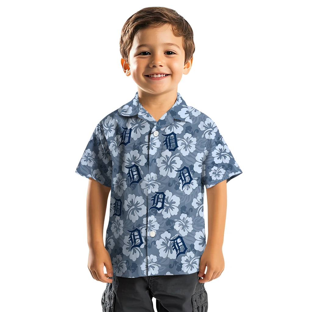 Detroit Tigers Hawaiian Shirt - Hibiscus Cluster | Moonbestprint