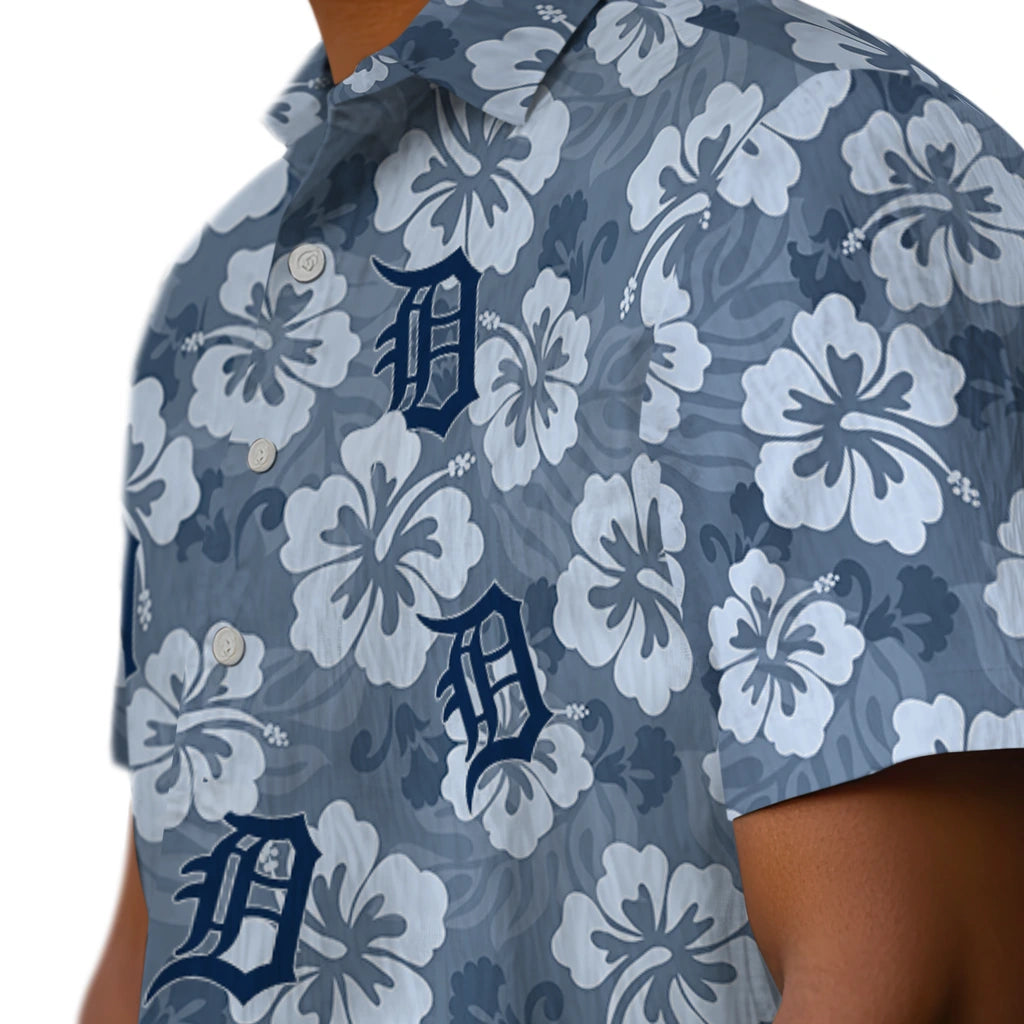 Detroit Tigers Hawaiian Shirt - Hibiscus Cluster | Moonbestprint