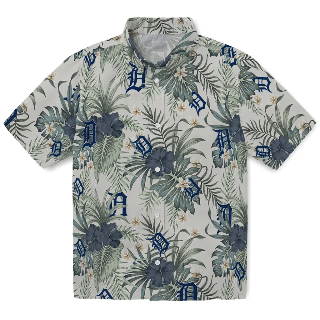 Detroit Tigers Hawaiian Shirt - Hibiscus Designs | Moonbestprint