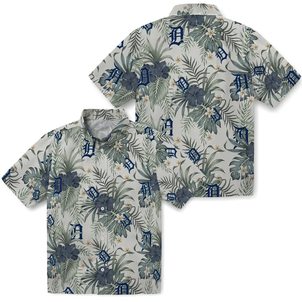 Detroit Tigers Hawaiian Shirt - Hibiscus Designs | Moonbestprint