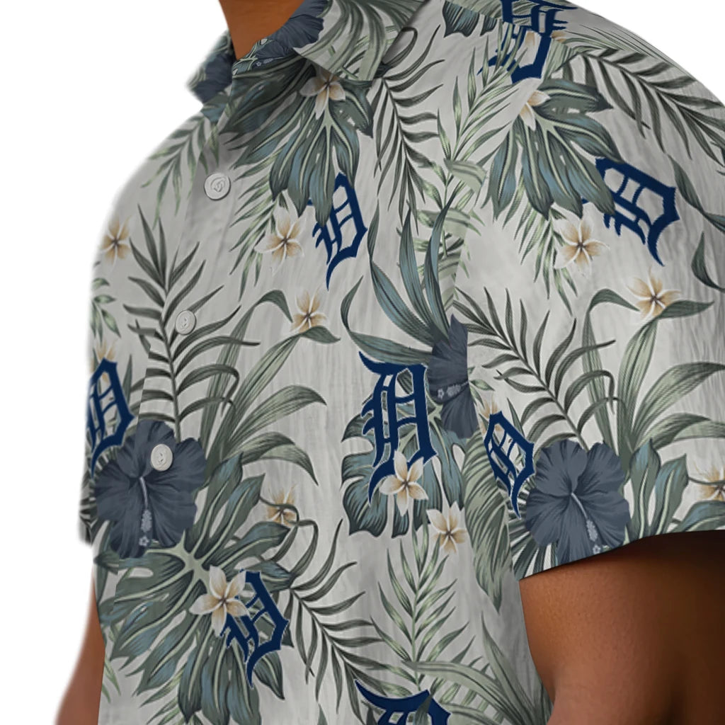 Detroit Tigers Hawaiian Shirt - Hibiscus Designs | Moonbestprint
