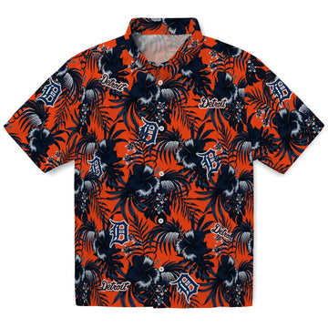 Detroit Tigers Hawaiian Shirt - Hibiscus Exotic | Moonbestprint
