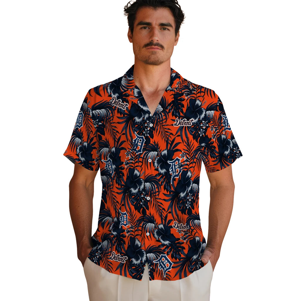 Detroit Tigers Hawaiian Shirt - Hibiscus Exotic | Moonbestprint