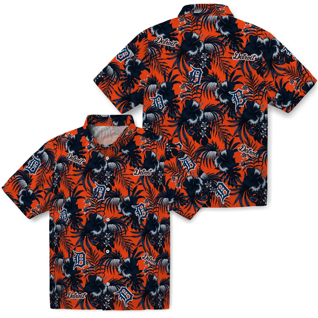 Detroit Tigers Hawaiian Shirt - Hibiscus Exotic | Moonbestprint