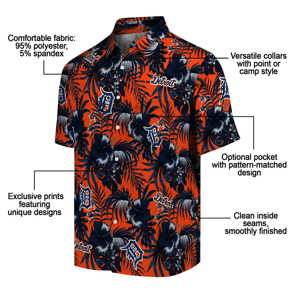 Detroit Tigers Hawaiian Shirt - Hibiscus Exotic | Moonbestprint