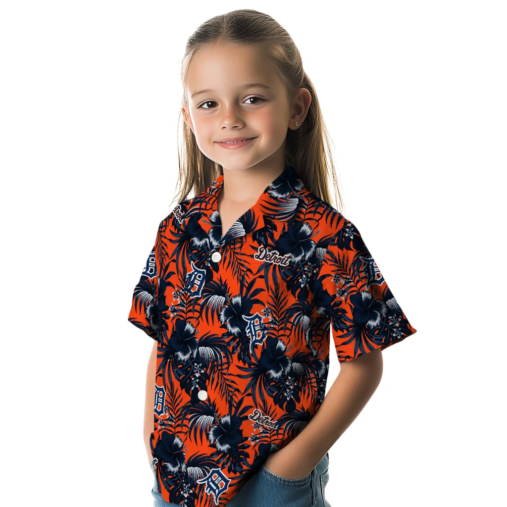 Detroit Tigers Hawaiian Shirt - Hibiscus Exotic | Moonbestprint