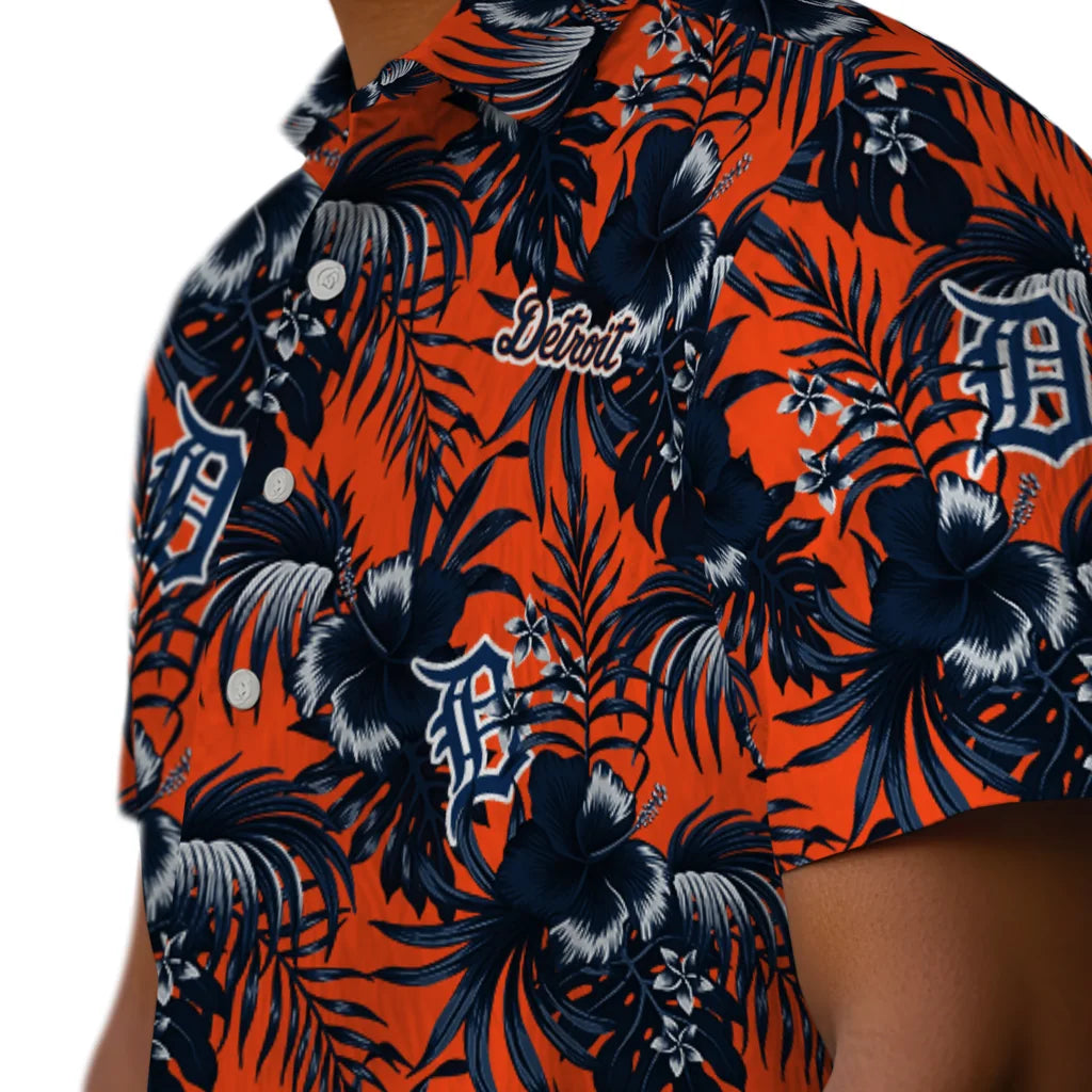 Detroit Tigers Hawaiian Shirt - Hibiscus Exotic | Moonbestprint