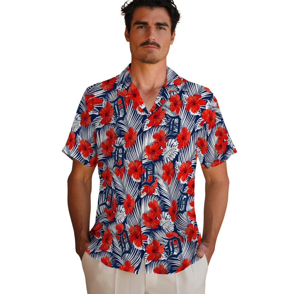 Detroit Tigers Hawaiian Shirt - Hibiscus Fiesta | Moonbestprint