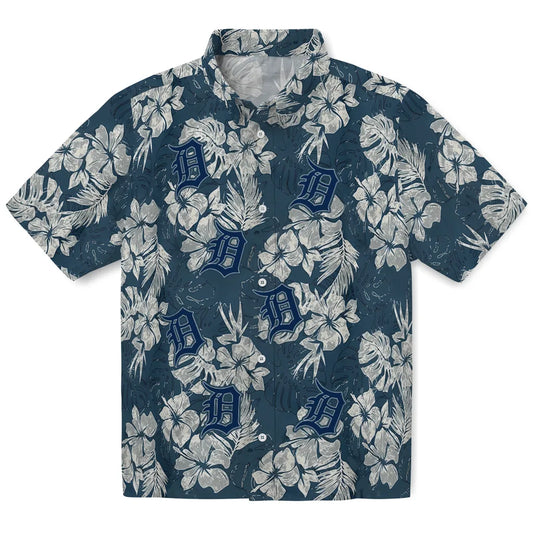 Detroit Tigers Hawaiian Shirt - Hibiscus Flowers | Moonbestprint