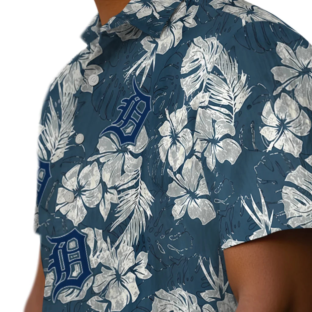 Detroit Tigers Hawaiian Shirt - Hibiscus Flowers | Moonbestprint