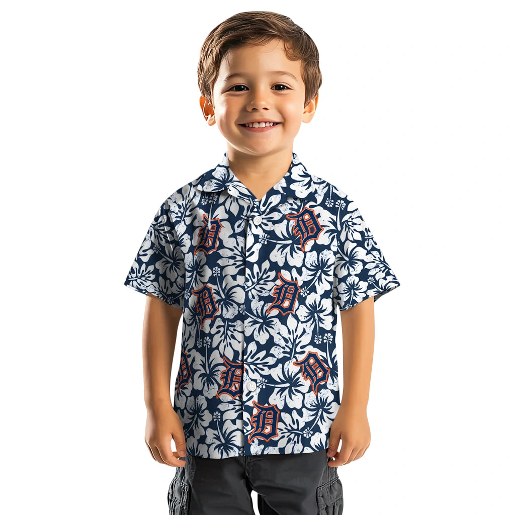 Detroit Tigers Hawaiian Shirt - Hibiscus Motif | Moonbestprint