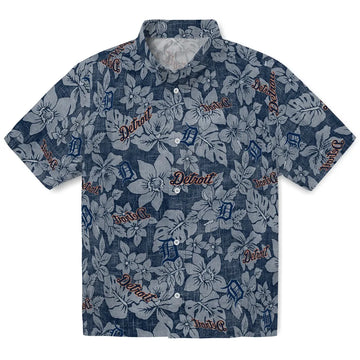 Detroit Tigers Hawaiian Shirt - Hibiscus Oasis | Moonbestprint