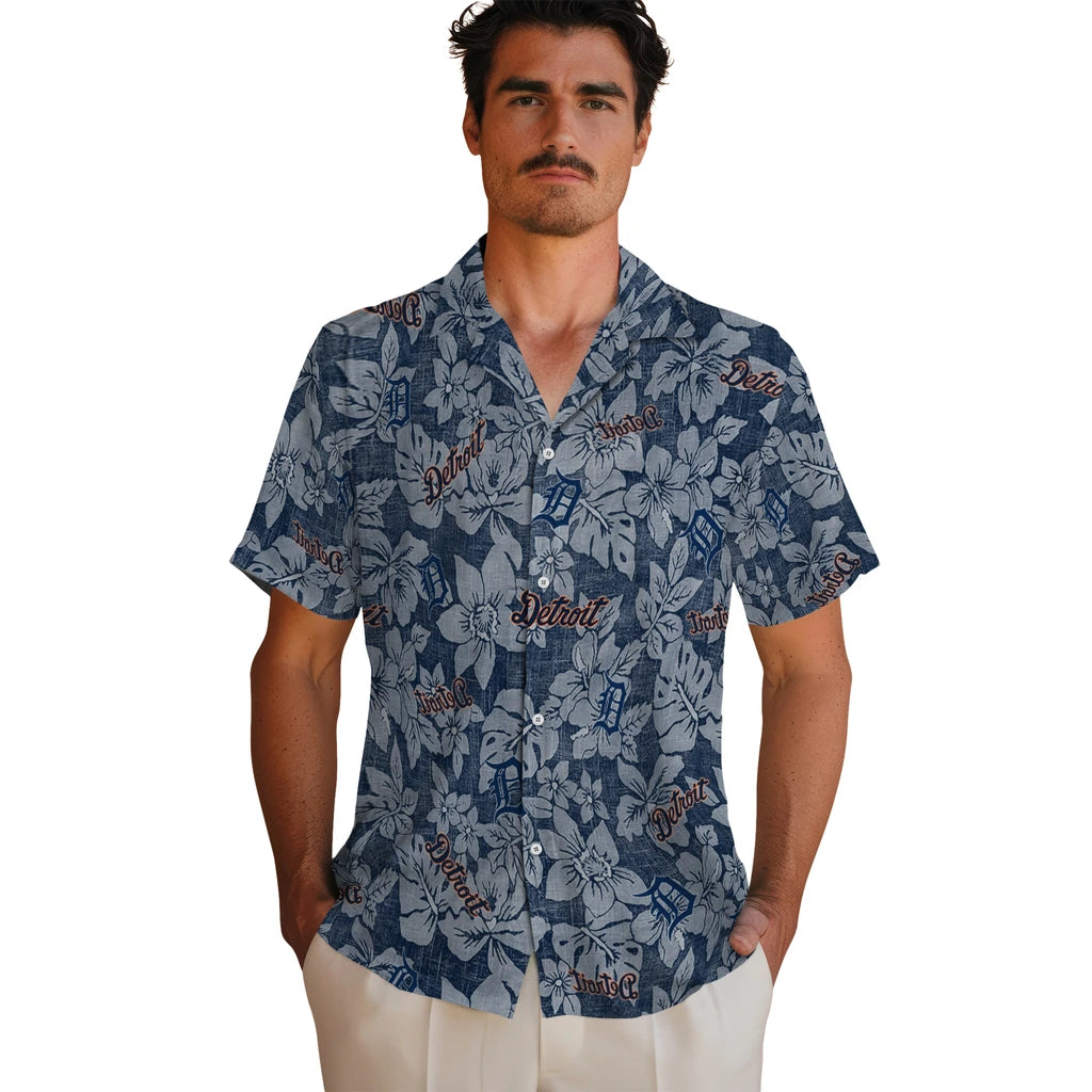 Detroit Tigers Hawaiian Shirt - Hibiscus Oasis | Moonbestprint
