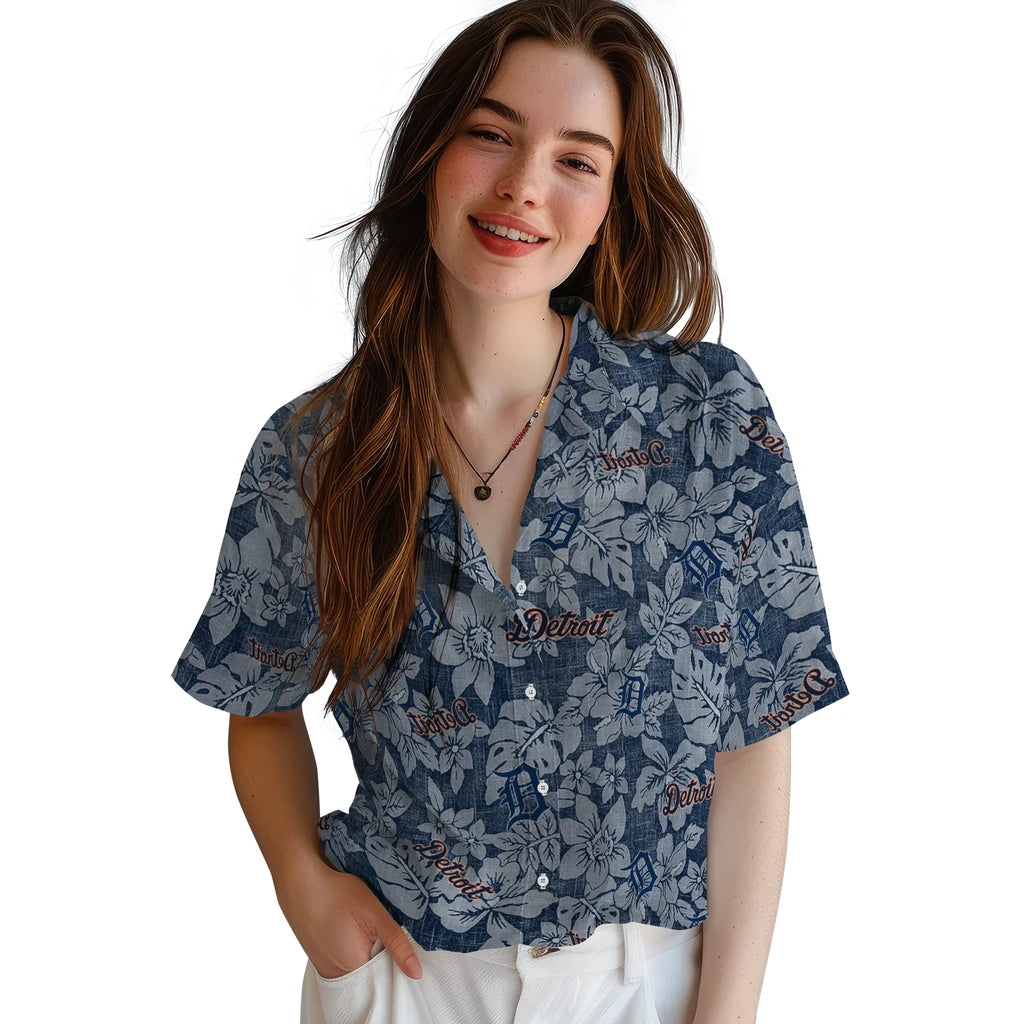 Detroit Tigers Hawaiian Shirt - Hibiscus Oasis | Moonbestprint