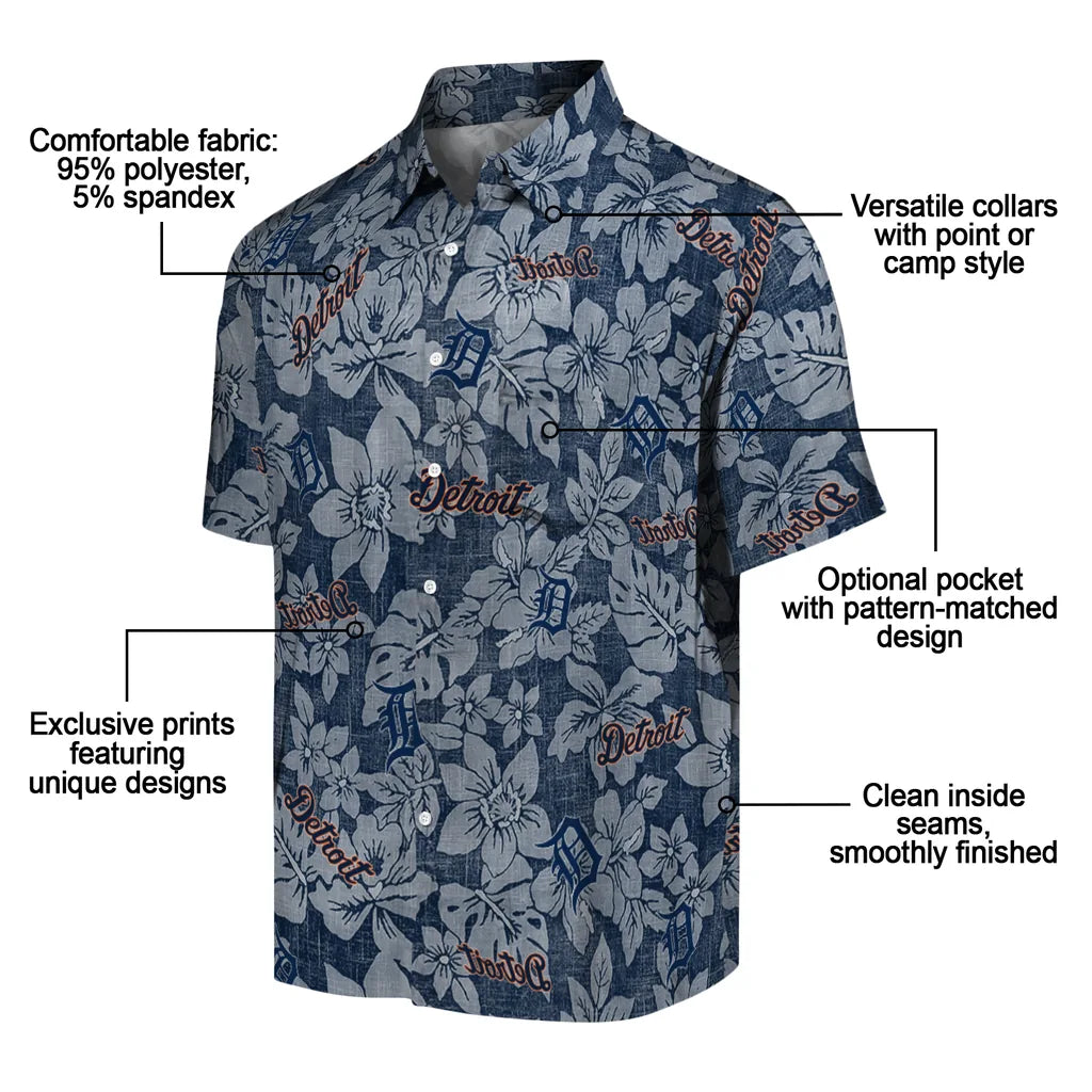 Detroit Tigers Hawaiian Shirt - Hibiscus Oasis | Moonbestprint
