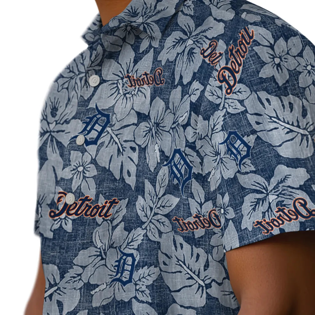 Detroit Tigers Hawaiian Shirt - Hibiscus Oasis | Moonbestprint
