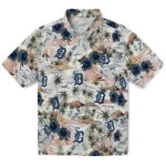 Detroit Tigers Hawaiian Shirt - Hibiscus Seaside | Moonbestprint