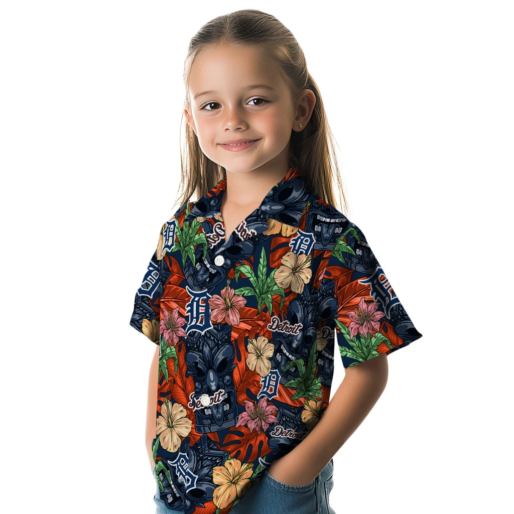 Detroit Tigers Hawaiian Shirt - Hibiscus Tiki Jungle | Moonbestprint
