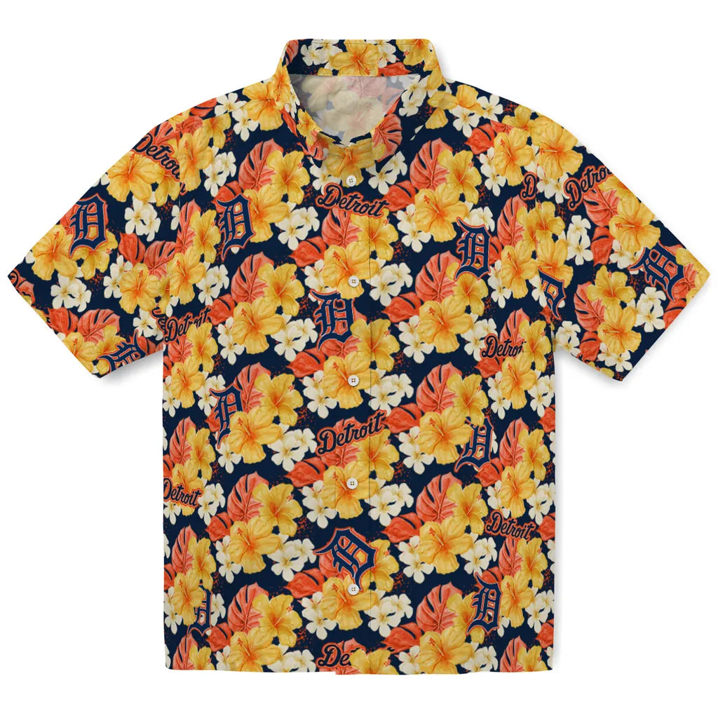 Detroit Tigers Hawaiian Shirt - Hibiscus Tropics | Moonbestprint