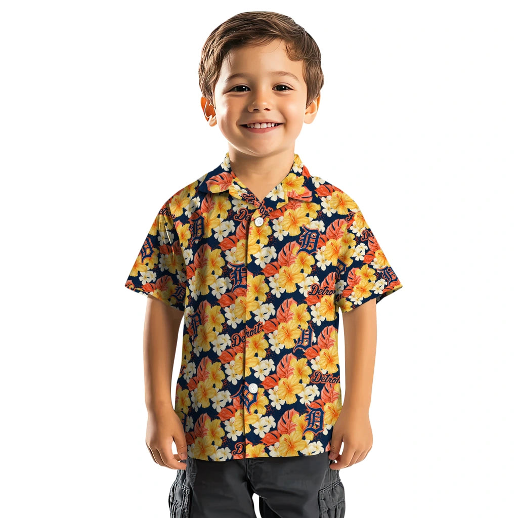Detroit Tigers Hawaiian Shirt - Hibiscus Tropics | Moonbestprint
