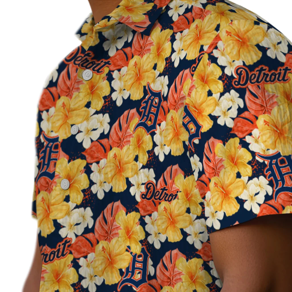 Detroit Tigers Hawaiian Shirt - Hibiscus Tropics | Moonbestprint