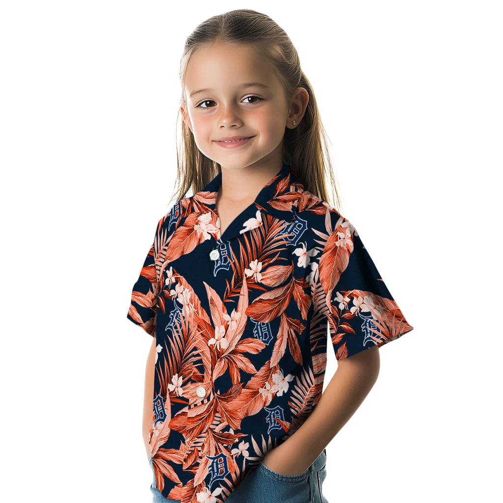 Detroit Tigers Hawaiian Shirt - Palm Leaves | Moonbestprint